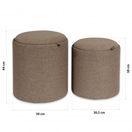 SET 2 PUFFS CHOCOLATE C/ BANDE