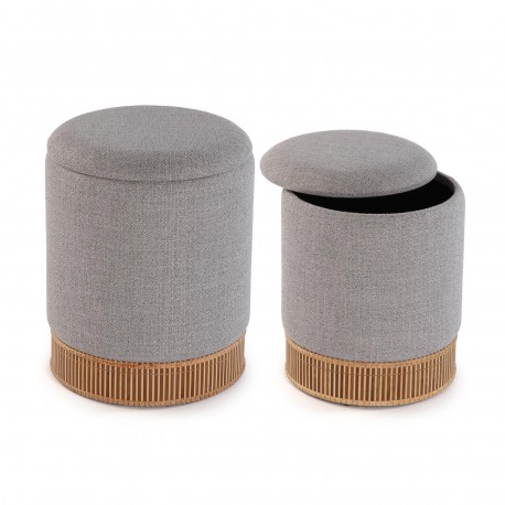 SET 2 PUFF GRIS CLARO