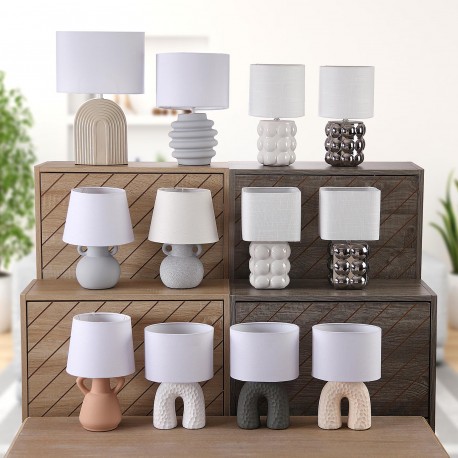 LAMPARA DE MESA ARCO CREMA