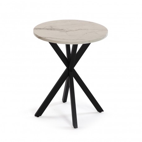 MESA AUXILIAR REDONDA EFECTO MARMOL 40x50
