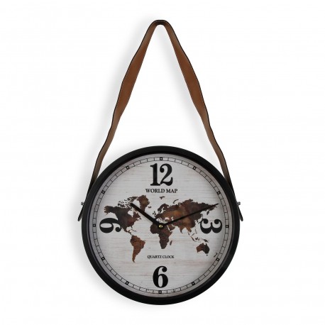 RELOJ DE PARED WORLD MAP 35CM