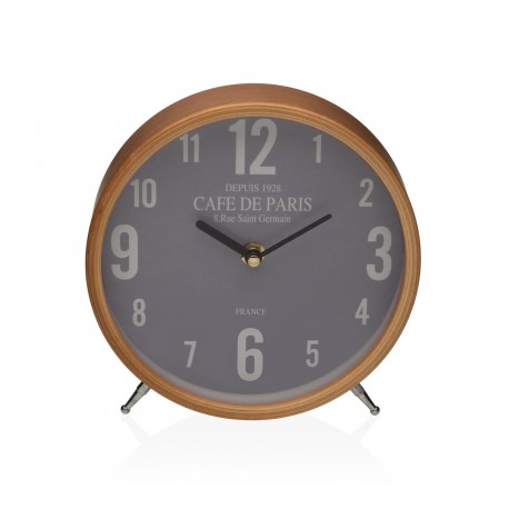RELOJ DE MESA GRIS CAFE DE PARIS 18,5CM