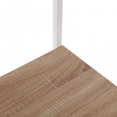 ESTANTERIA MADERA CLARA Y METAL BLANCO