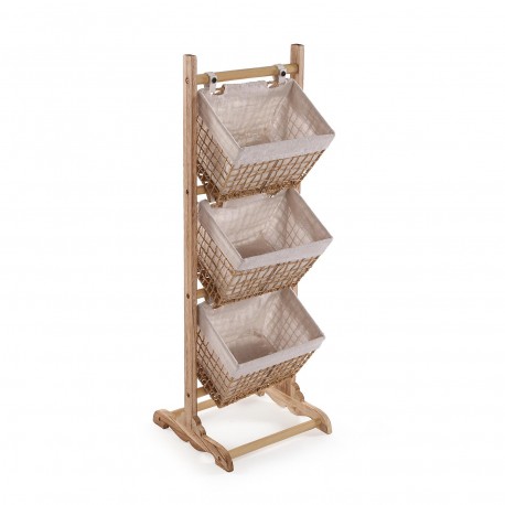 MUEBLE BAÑO 3 CESTAS MARRON NADIR