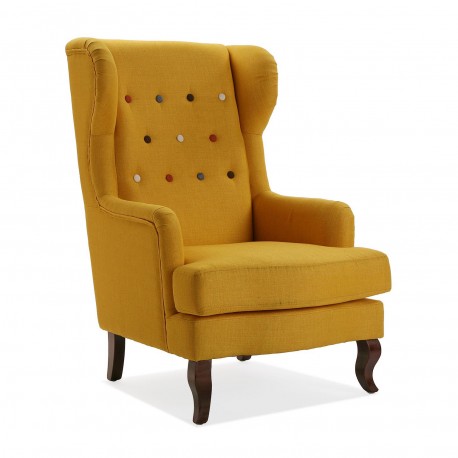 SILLON LISO MOSTAZA BUTTONS