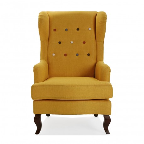 SILLON LISO MOSTAZA BUTTONS