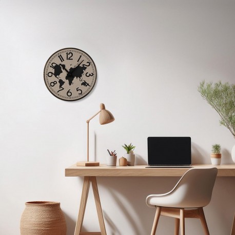 RELOJ DE PARED MAPA 40CM
