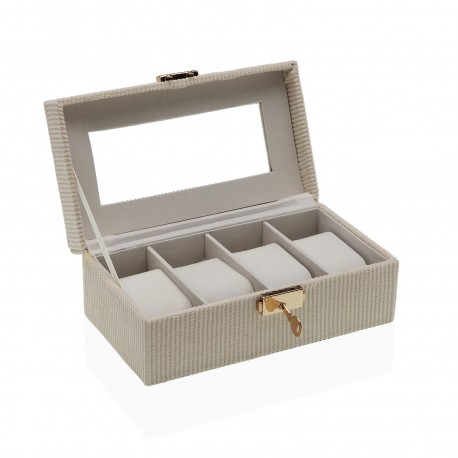 CAJA BEIGE PARA 4 RELOJES