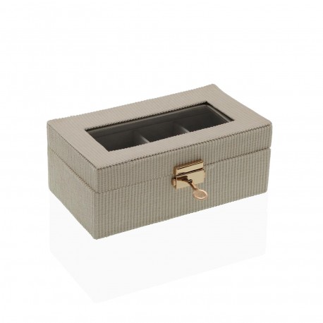 CAJA BEIGE PARA 4 RELOJES