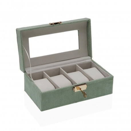 CAJA VERDE PARA 4 RELOJES