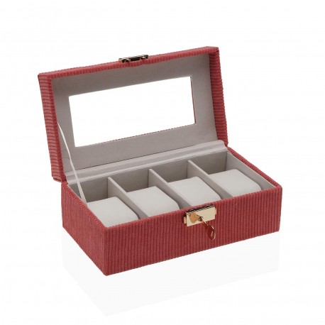 CAJA ROJO PARA 4 RELOJES