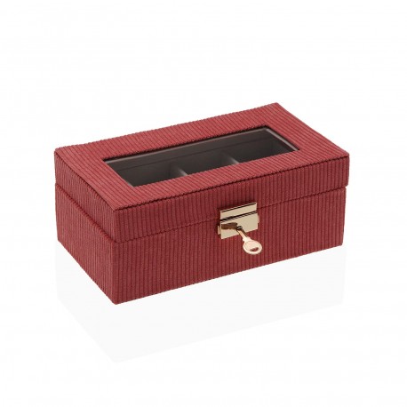 CAJA ROJO PARA 4 RELOJES