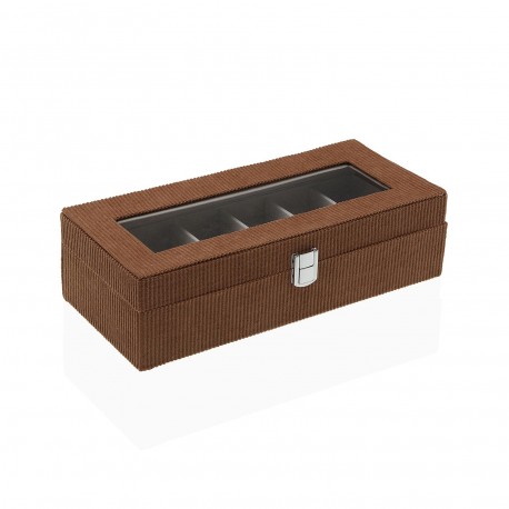 CAJA DE PANA TERRACOTA  PARA 6 RELOJES
