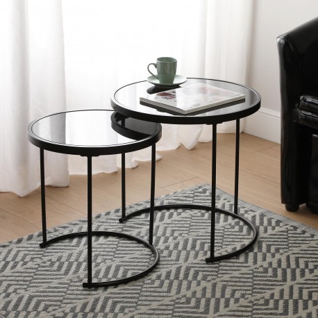 SET MESILLAS NEGRAS CRISTAL