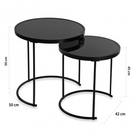 SET MESILLAS NEGRAS CRISTAL