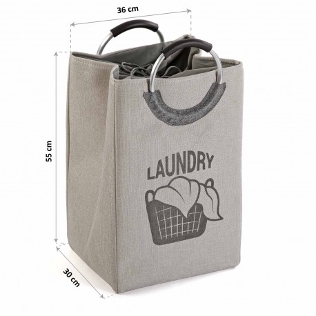 CESTO DE ROPA LAUNDRY GRIS CL