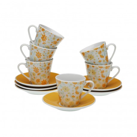 SET 6 TAZAS CAFE CON PLATO CLIVIA