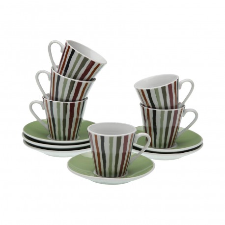 SET 6 TAZAS CAFE CON PLATO LIGNE