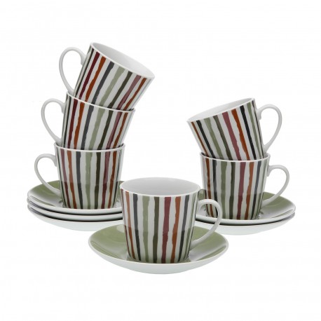 SET 6 TAZAS TE CON PLATO LIGNE