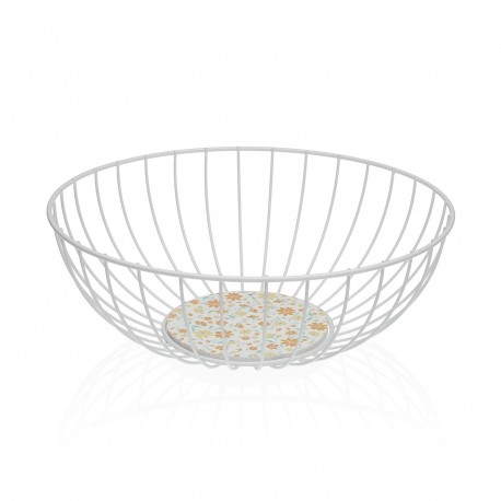 CESTA METALICA BLANCA CLIVIA