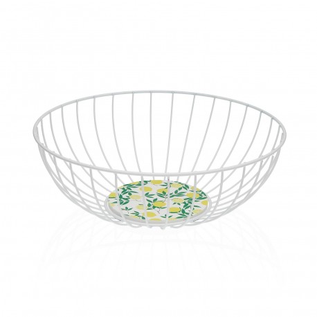 CESTA METALICA BLANCA LEMONS