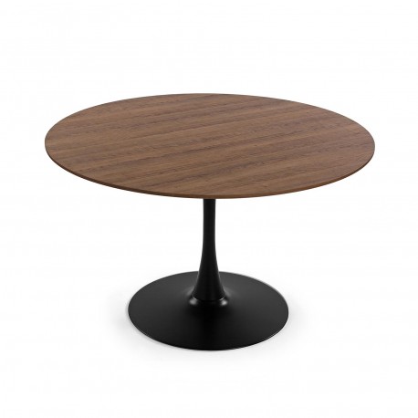 MESA NATURAL LIA 120 CM CON BASE NEGRA