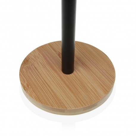 PORTAROLLOS NEGRO CON BASE DE BAMBU