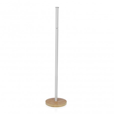 PORTAROLLOS BLANCO CON BASE DE BAMBU