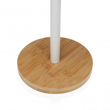 PORTAROLLOS BLANCO CON BASE DE BAMBU