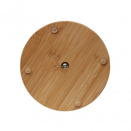PORTAROLLOS BLANCO CON BASE DE BAMBU