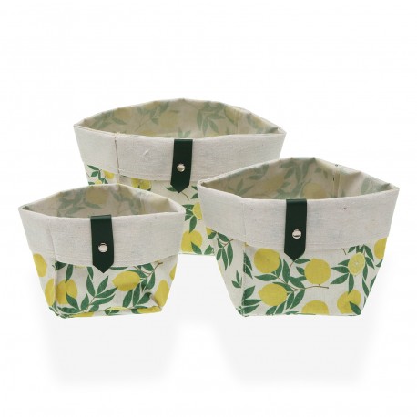 SET 3 CESTAS CUADRADAS LEMONS