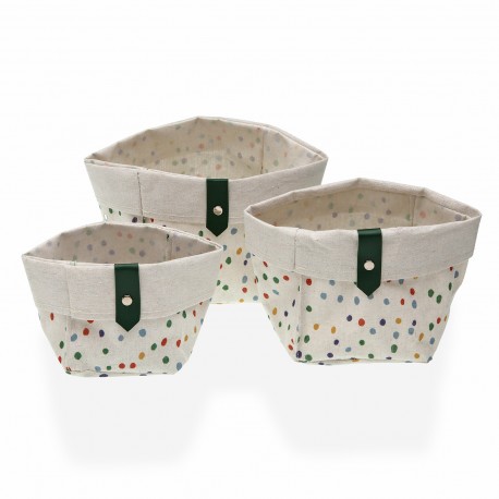 SET 3 CESTAS CUADRADAS DOTTY