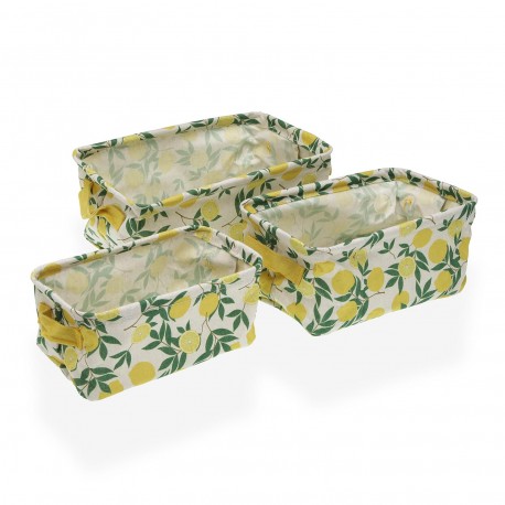 SET 3 CESTAS RECTANGULARES LEMONS