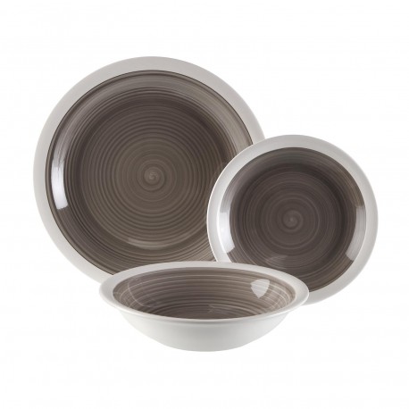 VAJILLA 18 PIEZAS LEGRAND GRIS