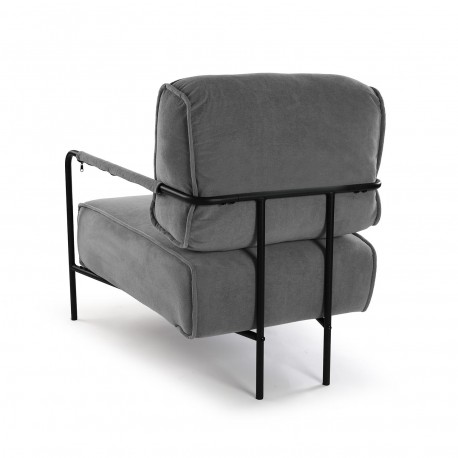 SILLON CON REPOSABRAZOS GRIS MAYLA