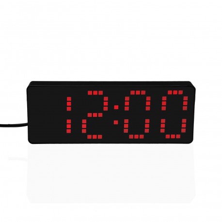 RELOJ DESPERTADOR DIGITAL NEGRO LUZ ROJA