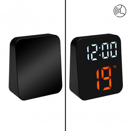 RELOJ DESPERTADOR DIGITAL NEGRO LUZ BLANCA Y NARAN RELOJ DESPERTADOR DIGITAL NEGRO LUZ BLANCA Y NARAN