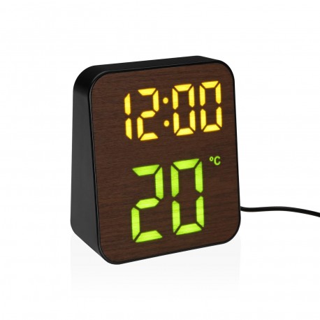 RELOJ DESPERTADOR DIGITAL NEGRO LUZ BLANCA Y VERDE RELOJ DESPERTADOR DIGITAL NEGRO LUZ BLANCA Y VERDE