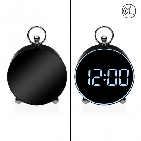 RELOJ DESPERTADOR DIGITAL NEGRO LUZ BLANCA RELOJ DESPERTADOR DIGITAL NEGRO LUZ BLANCA