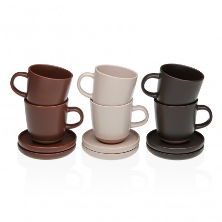 SET 6 TAZAS CAFE CON PLATO CHARLIZE