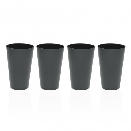 SET 4 VASOS GRISES