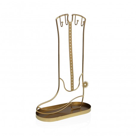 COLGADOR JOYAS DORADO CON FORMA DE BOTA