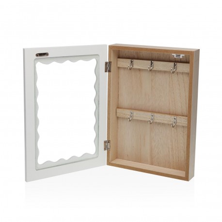 CAJA LLAVES MADERA BLANCA ONDULADA