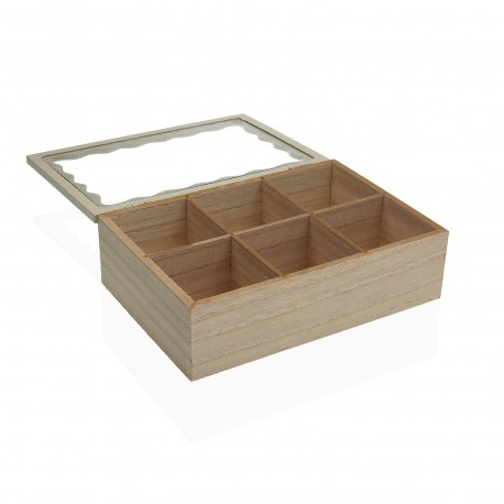 CAJA TE MADERA BLANCA ONDULADA