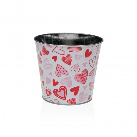 MACETA METALICA CORAZONES S