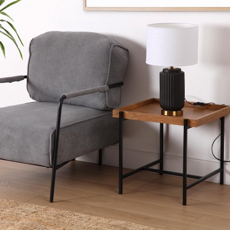 SILLON CON REPOSABRAZOS GRIS MAYLA