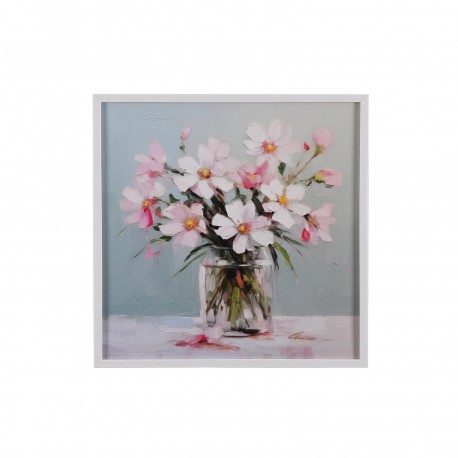 LIENZO 40 X 40 JARRON DE FLORES
