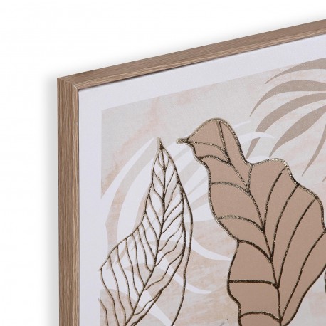 LIENZO 45 X 60 HOJAS TROPICALES OCRE 2