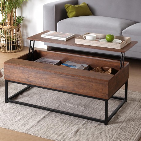 MESA DE CENTRO ELEVABLE OSCURA