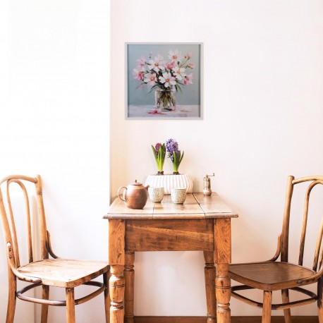 LIENZO 40 X 40 JARRON DE FLORES
